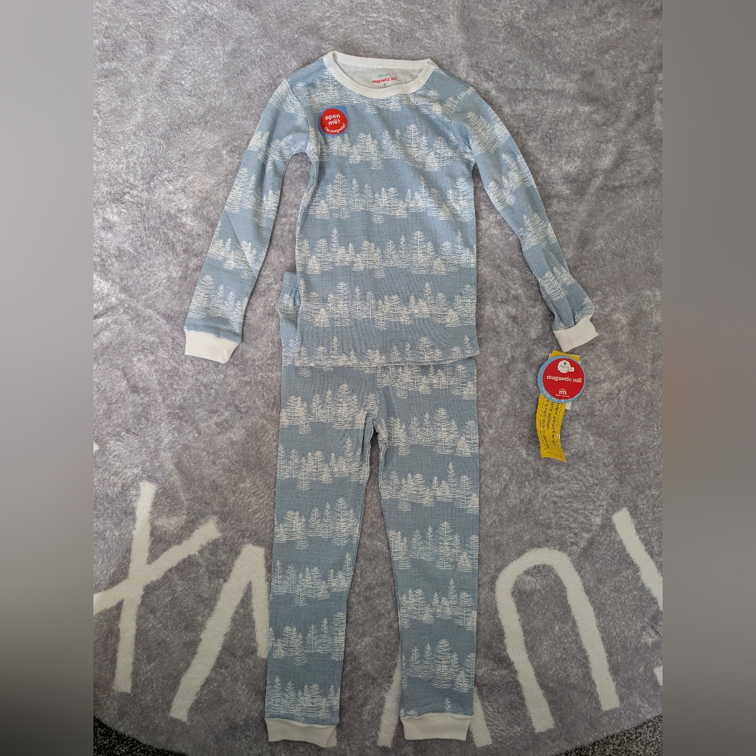 Magnetic Me Aspen Blue Tree Print 2 Piece Pajama Set Size 5y